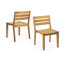 Chaise d'appoint d'extérieur en bois d'acacia, finition teck (ensemble de 2)