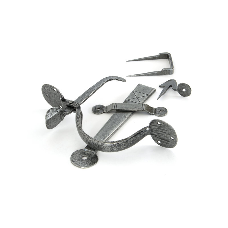 Bean Latch Door Handle Kit, Pewter Patina
