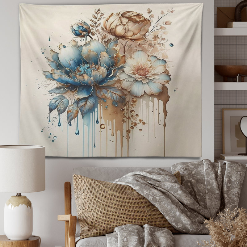 Tapisserie en polyester avec fleurs réalistes en polyester III, H 50 po x l 60 po