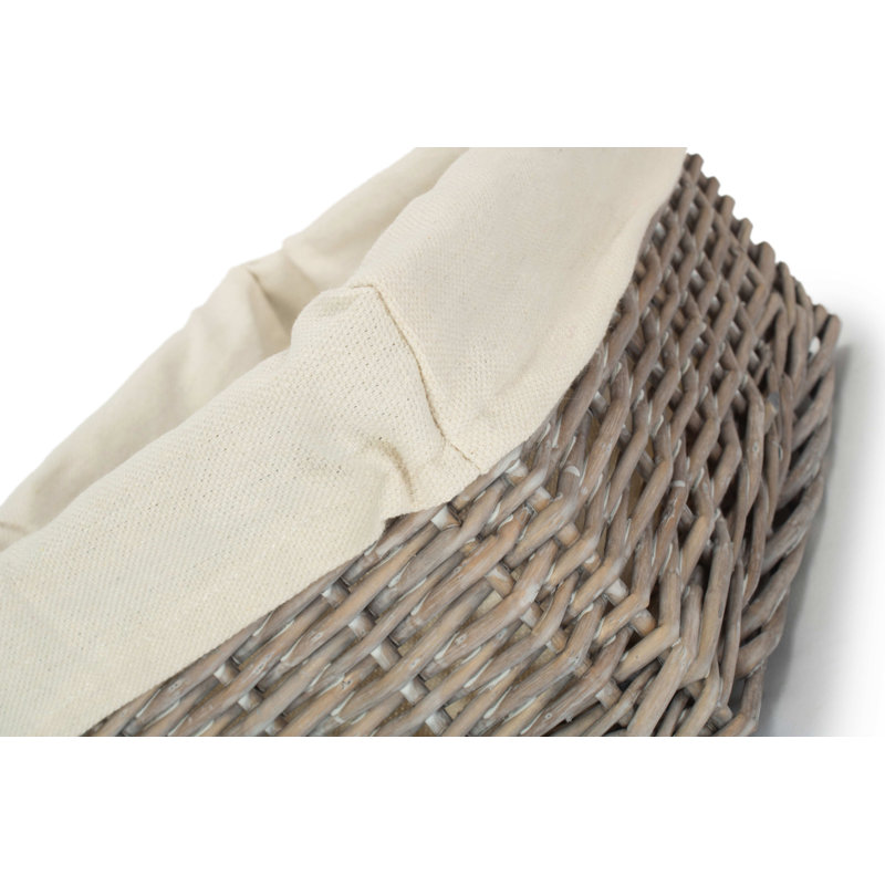 Lily Manor Storage Tray Basket with Lining, 12cm H x 24cm W x 18cm D