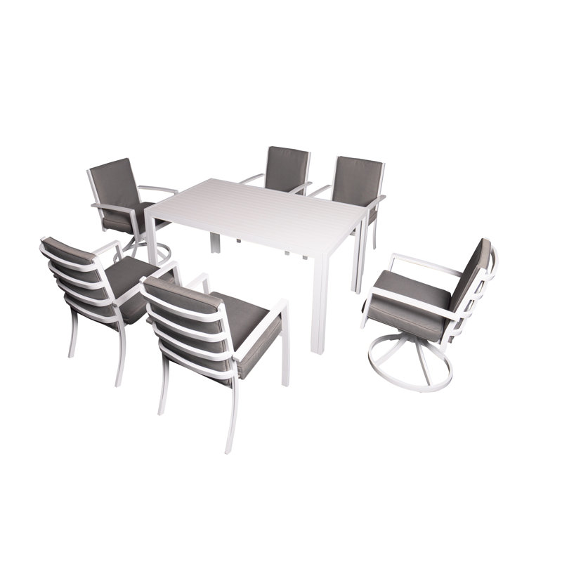 Eckfried 6 - Person Patio Dining Set with Rectangular Table , Cushions Included