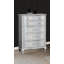 Commode Glam argentée avec poignées en faux cristal