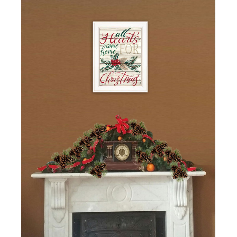 Home for Christmas, art mural encadré pour le salon, décoration murale maison par Cindy Jacobs