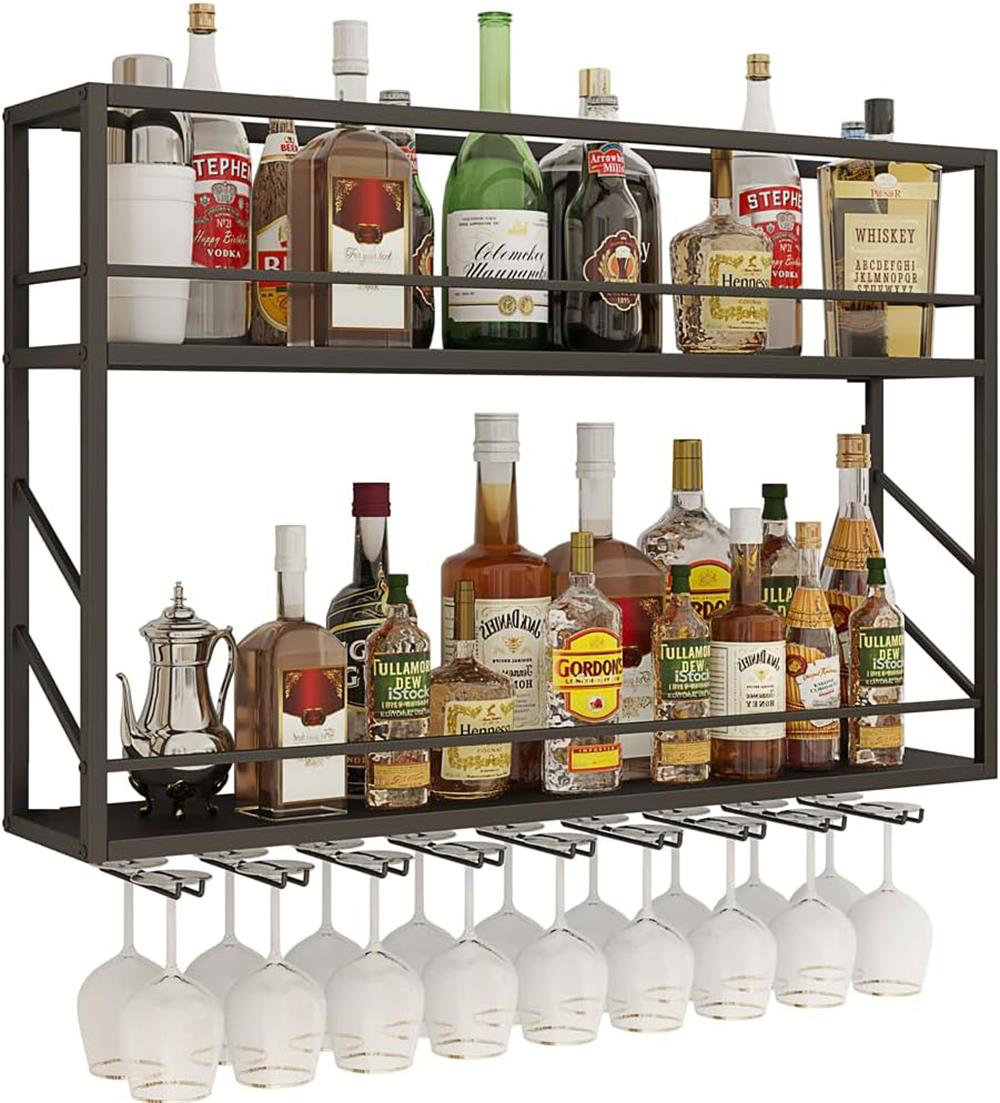 Bars The Rack 17 Stories Metal Bar Rack And Glass Rack | Wayfair