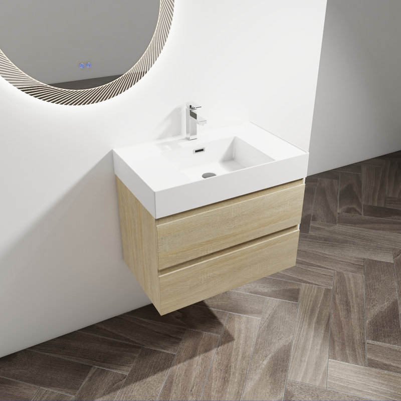 Meuble-lavabo mural avec lavabo Topcraft, Imitation chêne, 30"  
