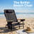  Premium Reclining Beach Chairs - Portable Lay Flat Folding Beach Chair for Adults - Includes Shoulder Backpack Strap, Pillow, 2 Pockets, and Cup Holder - Black-490107683