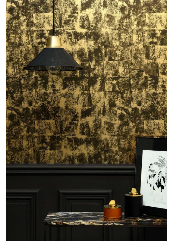 Patine Abstract Metallic Wallpaper Double Roll, Argent