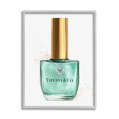 Maquillage, cyan, vernis à ongles, design de mode par Ziwei Li - cadre flottant, impression sur bois