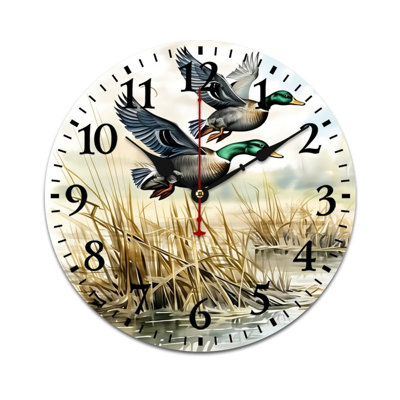 Flying Mallard Ducks Decorative Wall Clock, 12 X 12 Inch