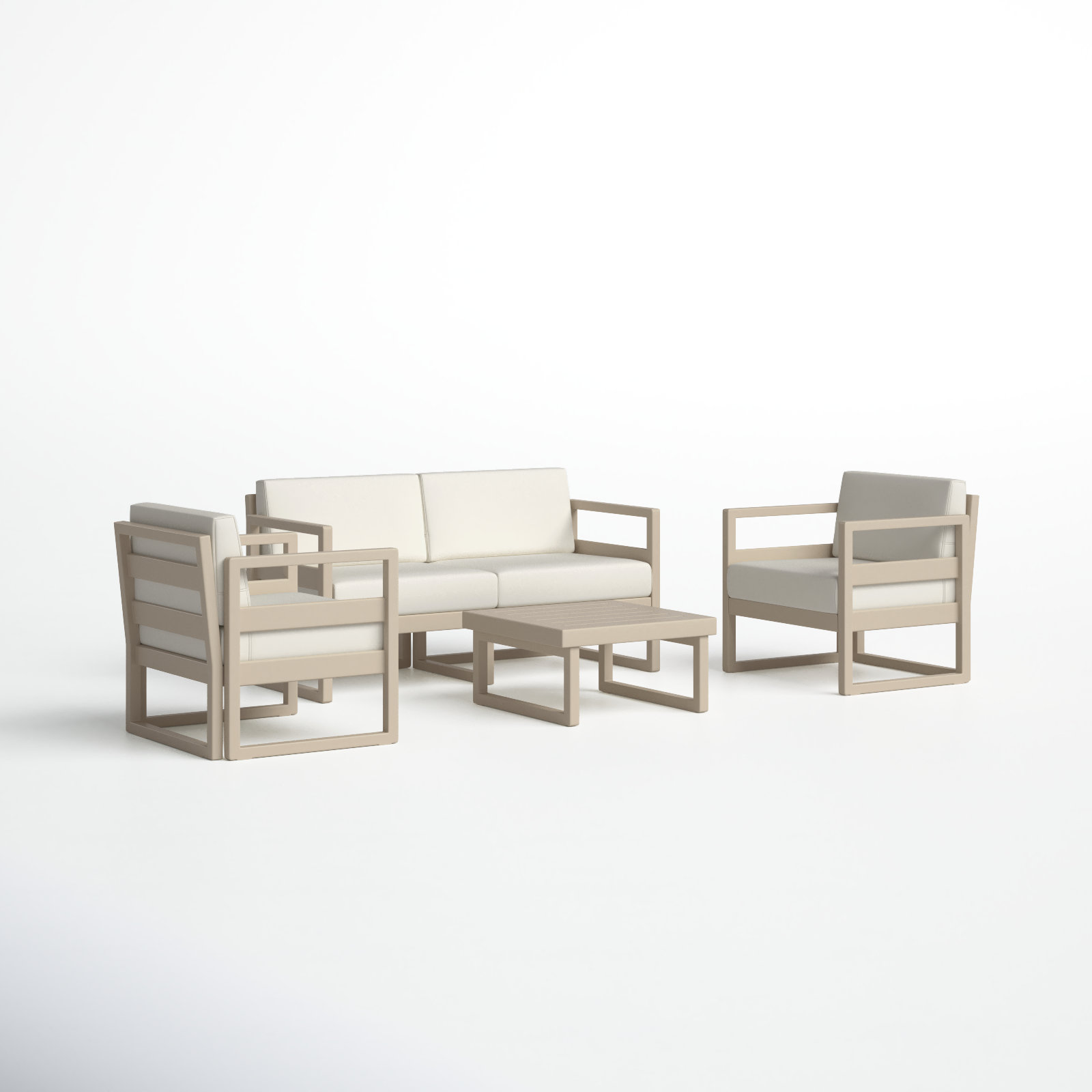 Lane 4-Person Patio Seating Group, Taupe, Natural