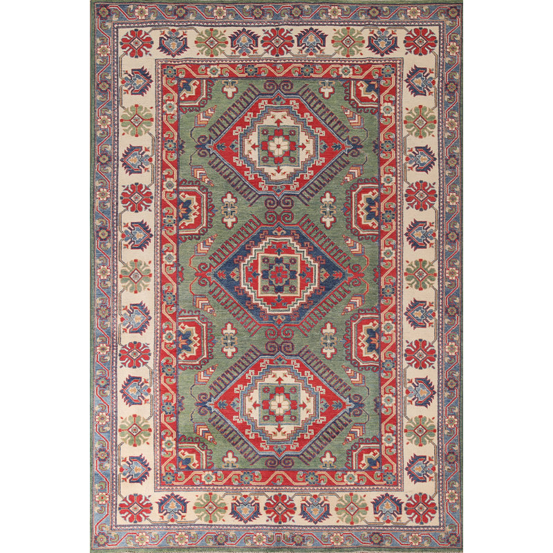 Tapis oriental vert Kazak