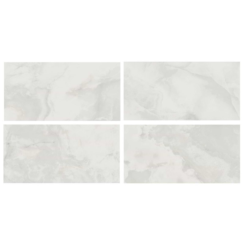 Jewel Onyx 24X48 Polished Porcelain Tile, White