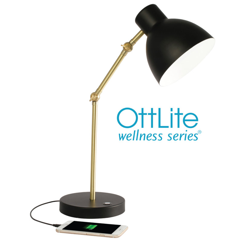 Lampe de bureau noire 22 po Wellness Series adapt