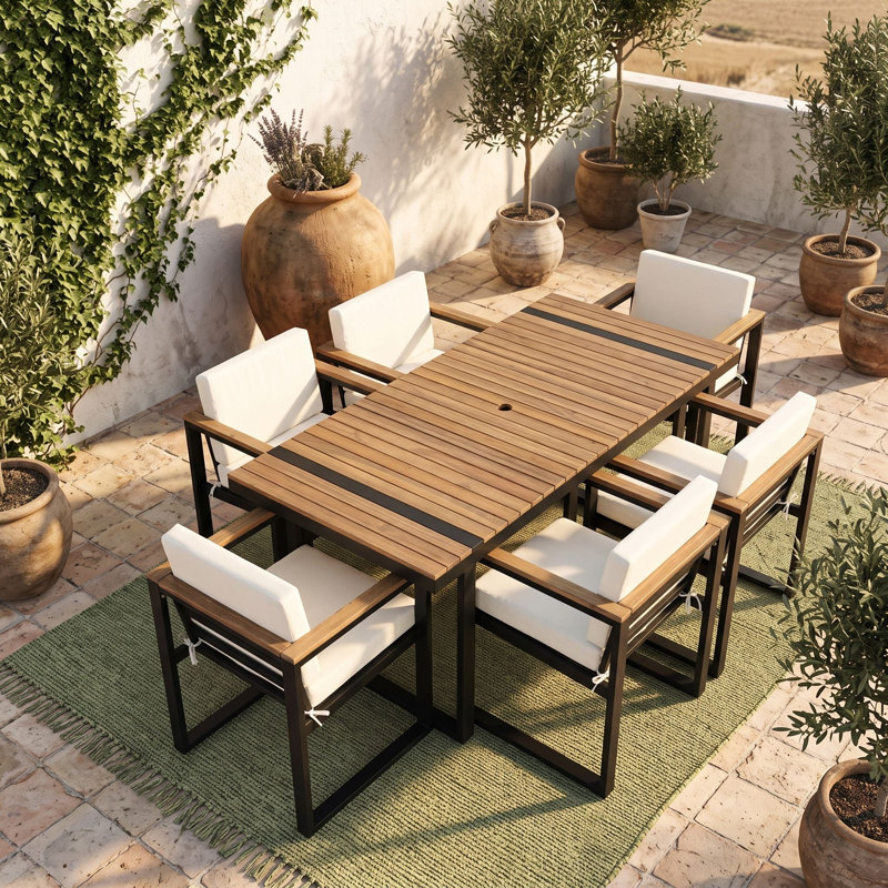 Patio Dining Set Table,, Beige