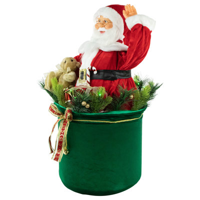 LED Lighted And Animated Gift Bag With Santa Claus Christmas Figure 32"