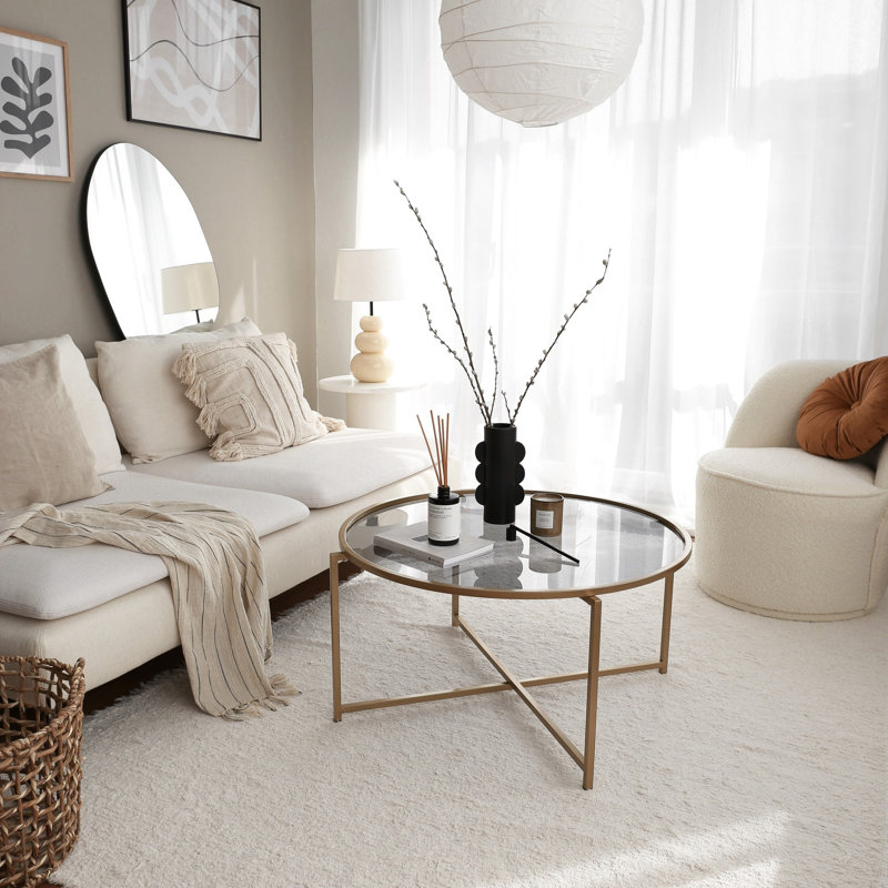 Dorfman Frame Coffee Table, Gold