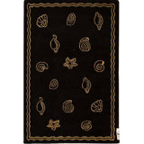 Wool Area Rug in Black/Yellow