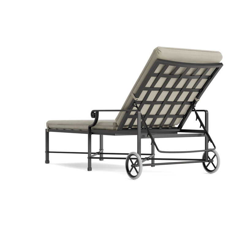 Venetian Outdoor Chaise Lounge, Fusion Charcoal, Textured Pewter