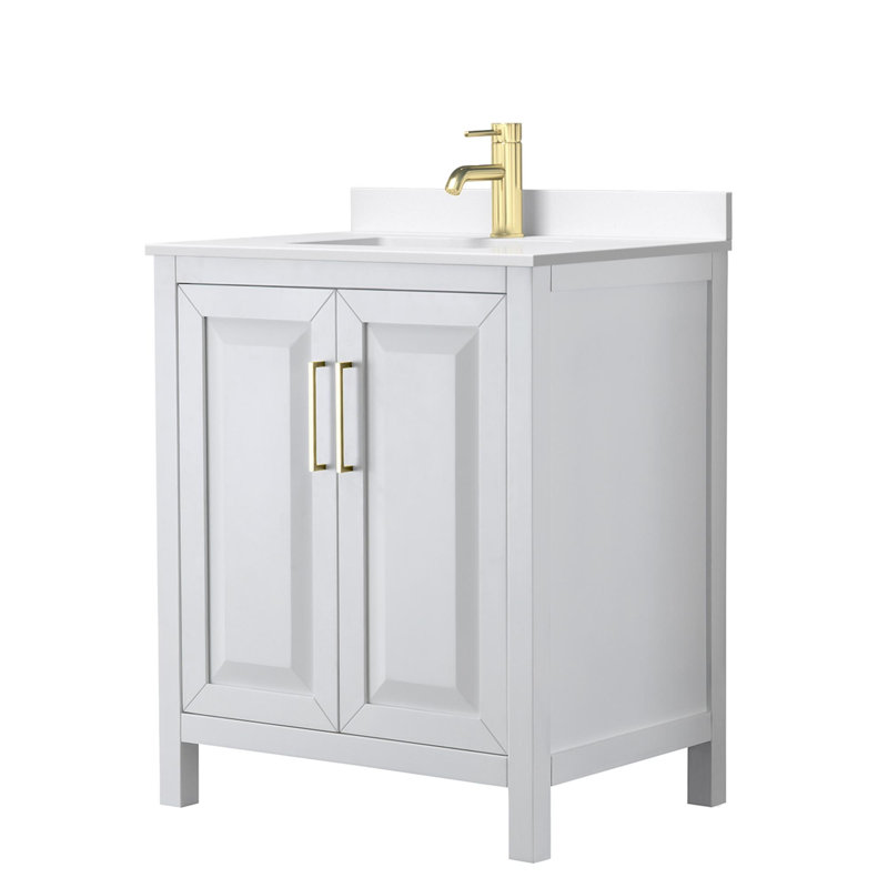 Daria 30'' W Vanity, White, Brushed Gold, Giotto Quartz