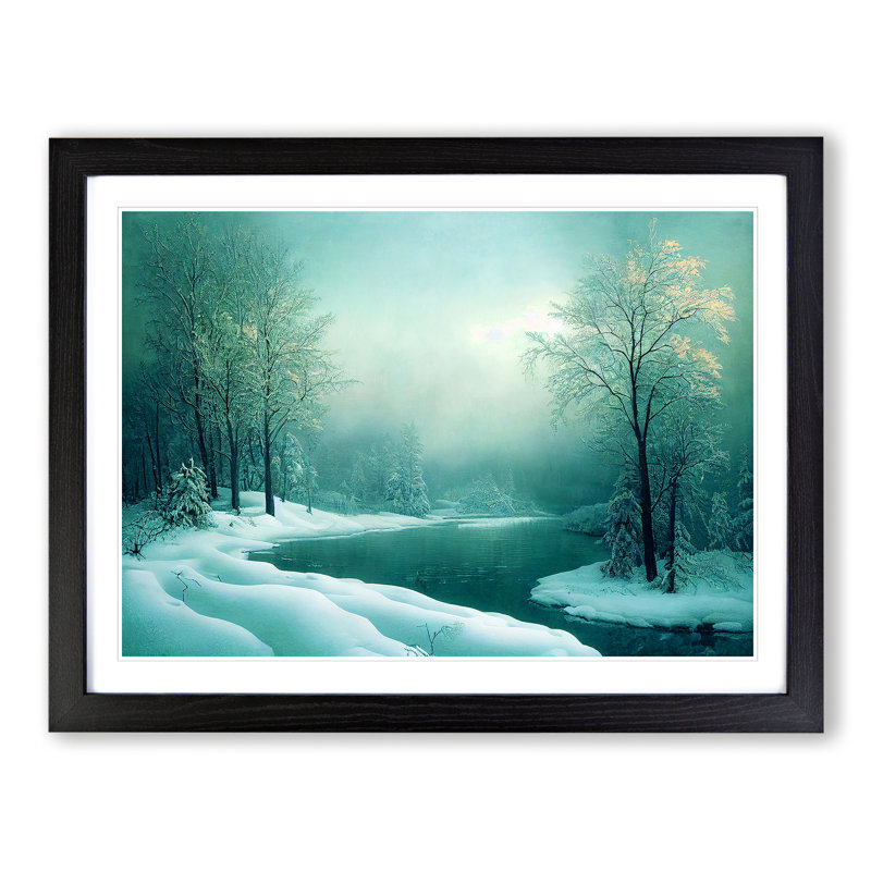 Sumptuous Winter Forest - Single Picture Frame Print, 25cm H x 34cm W x 2cm D, Black Framed