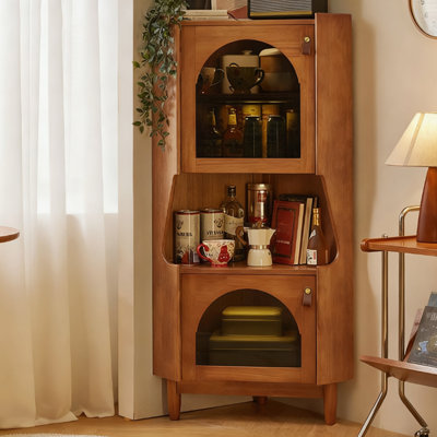 Modern Burlywood Solid Wood Corner cabinet by Corrigan Studio