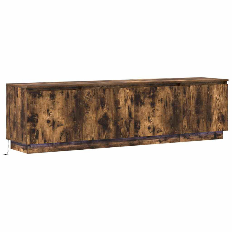 TV Cabinet With LED 180 X 38 X 49 Cm Engineered Wood, Smoked Oak