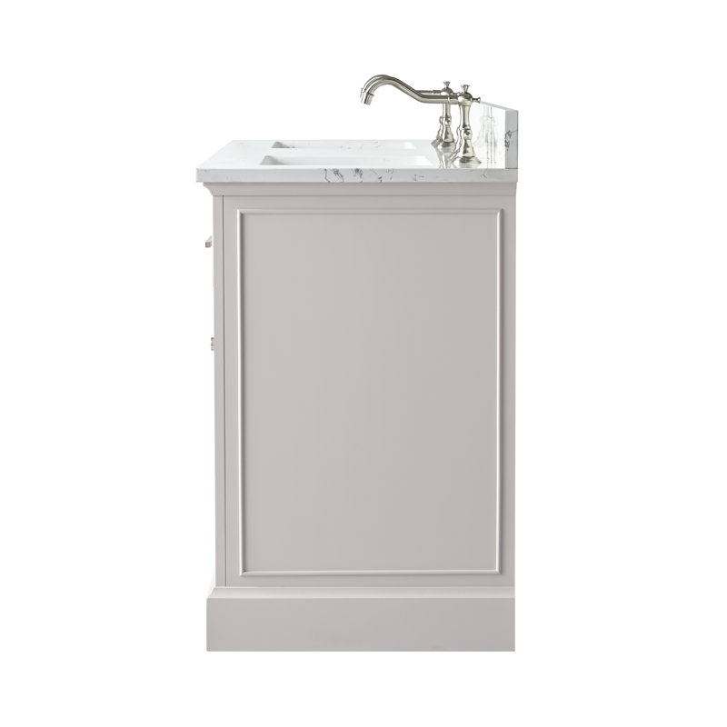 Thompson 60" W Double Vanity, Taupe/Brushed Nickel