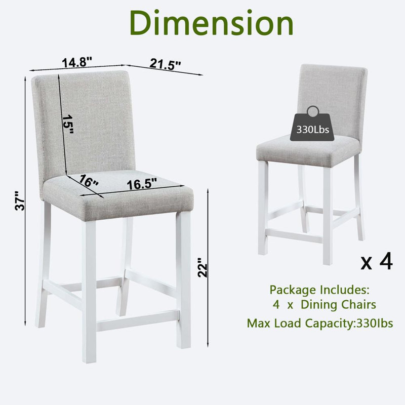 Ensemble de chaises à hauteur de comptoir pour 4