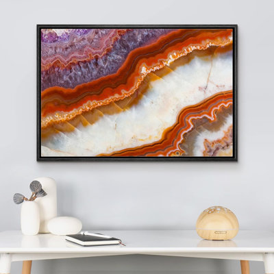 «Mauve rouge, blanc, gemme, paysage de cristal, gros plan, impression sur toile»