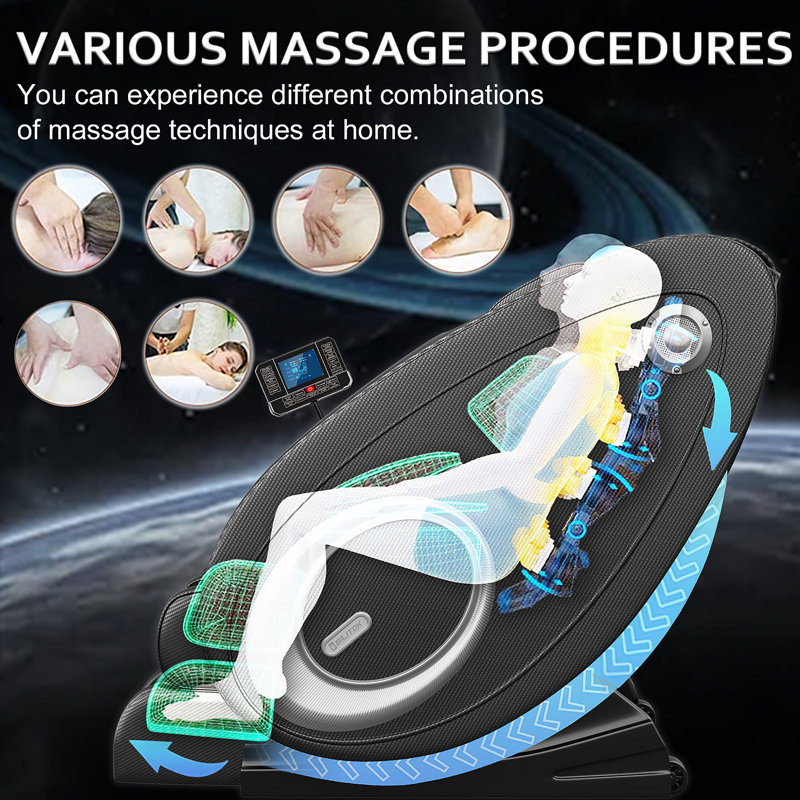 Fauteuil de massage inclinable sans gravité avec pression d'air corporelle complète