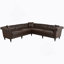 Canapé modulaire réversible en L Chesterfield avec accoudoirs roulés, têtes de clou et capitonnage-652140374