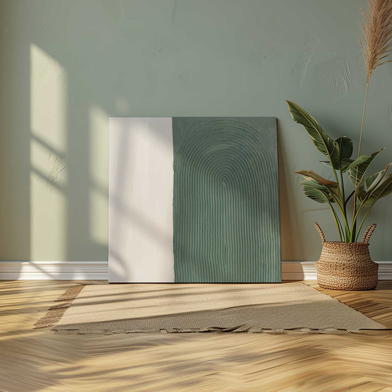 Textured Emerald Echoes v1 Print, 12" H x 12" W x 1.25" D, Wrapped Canvas