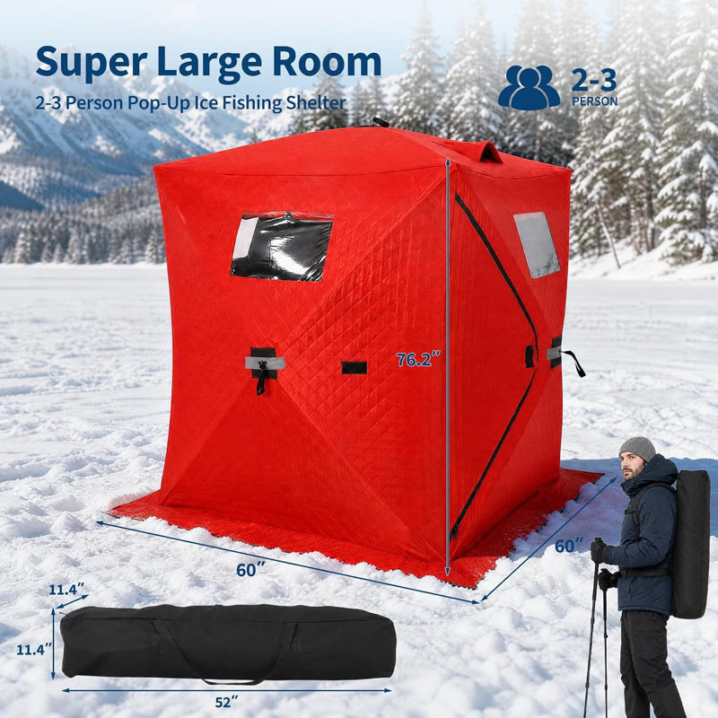 Tent, Orange Red 60*60*76.2 INCH, 60*60*76.2 INCH