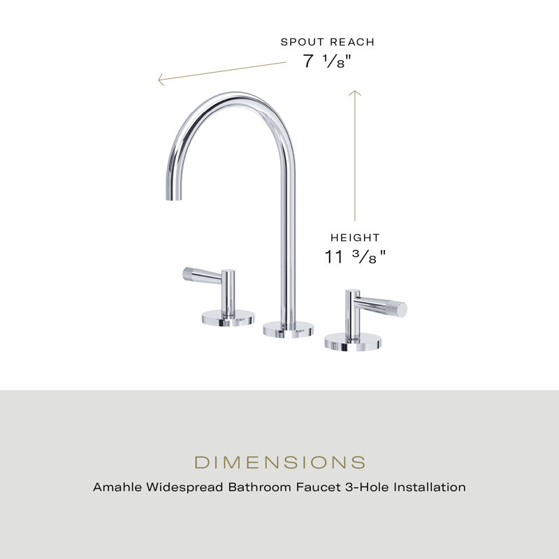 Amahle Widespread Bathroom Faucet with C-Spout, Matte Black