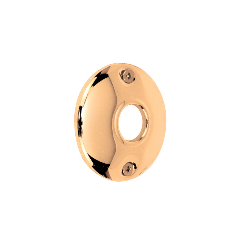 FHC E2282 Rosettes for Antique Locks, Stamped Steel Construction, 2-1/4" Diameter, 1-3/4" Hole Centers for Passage Locks, Bright Brass Finish, Pack of 2