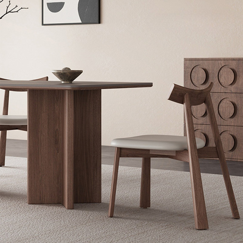 Retro light luxury rectangular dining table set, 29.5"H x 63"L x 31.5"W