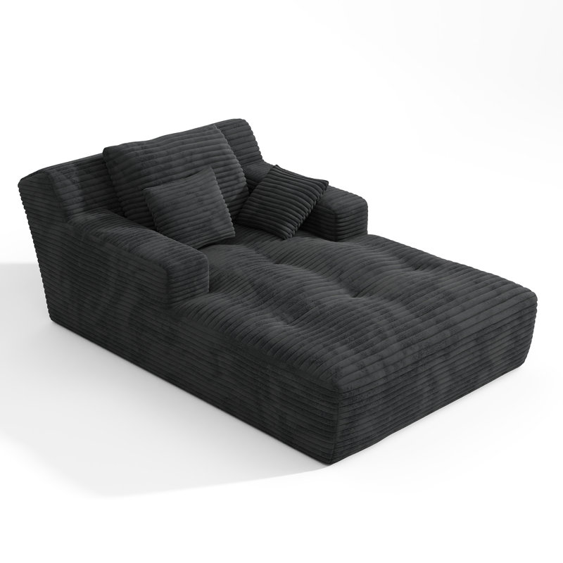 Méridienne 67 po Cloud Corduroy, Gris