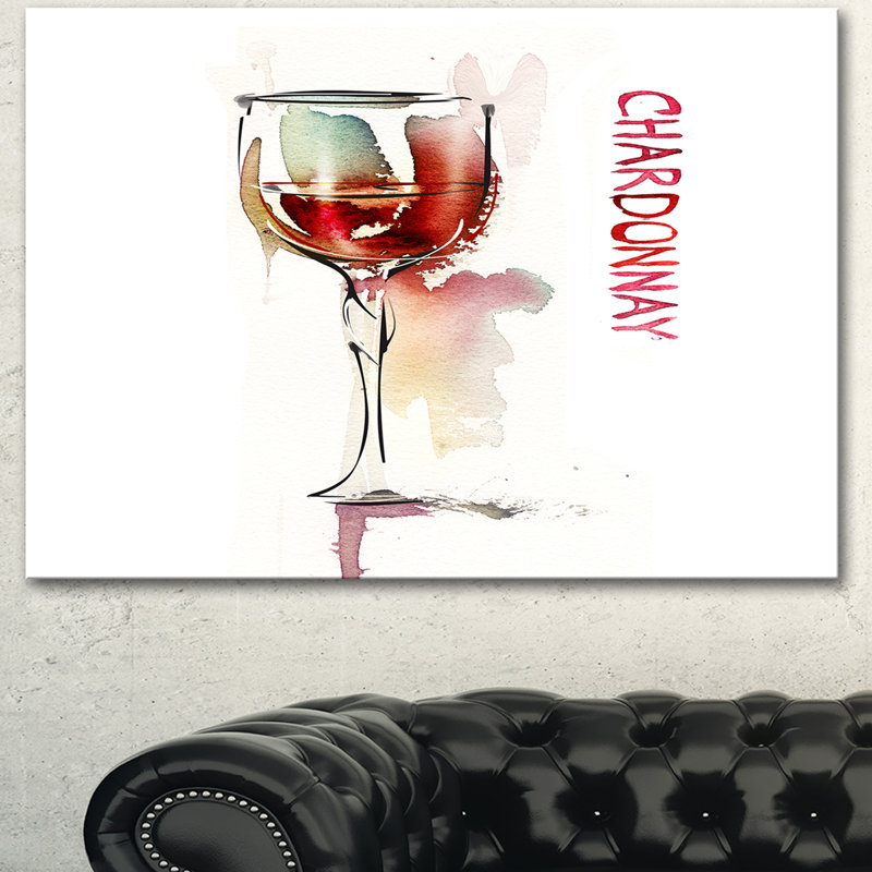 Vin rouge sur fond blanc - reproduction d'art, H 20 po x l 20 po x P 1 po, Toile tendue