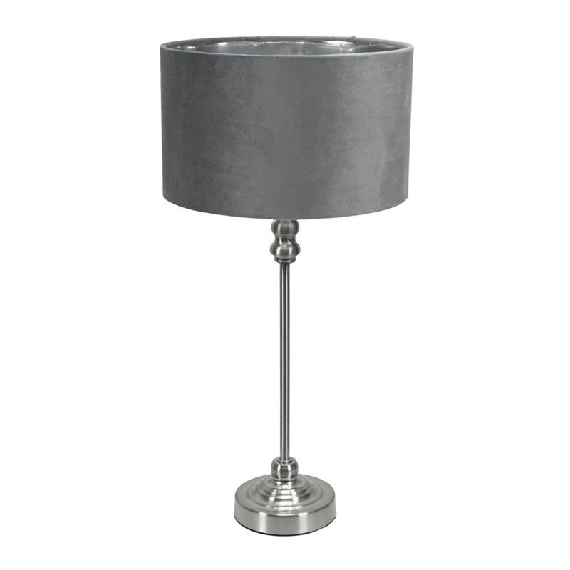 Agetina Metal Table Lamp, Yes, Silver Base/Grey/Chrome Shade