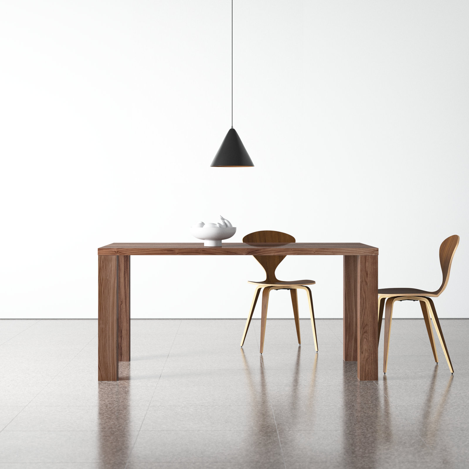 Carson 84" Dining Table, Walnut, 30" H x 63" L x 35.5" W