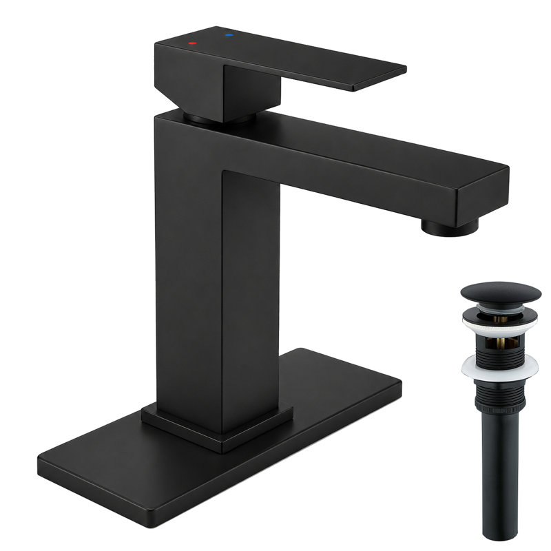 Single Handle Bathroom Faucet with Drain Assembly