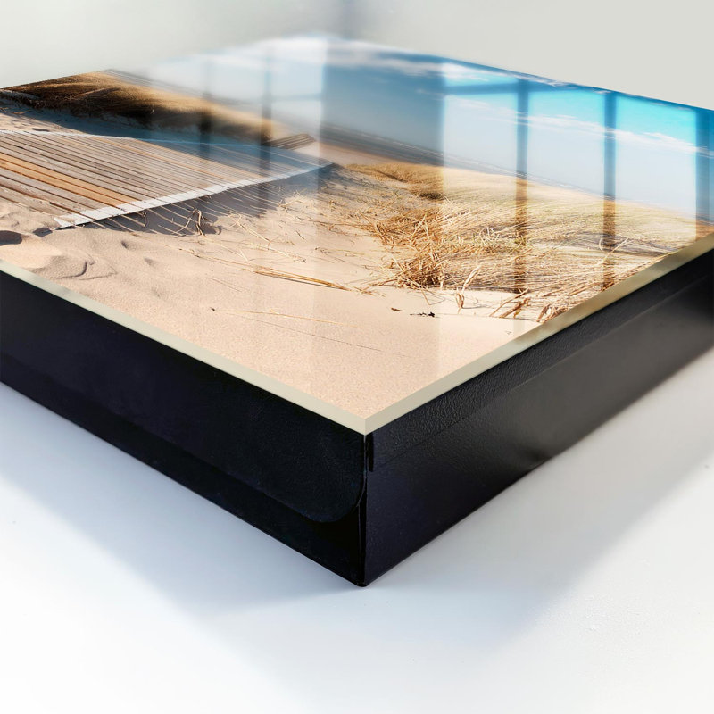 Key box, Opens to the right, 30x30x5, Black, Beach path surrounded by dunes and grass, 