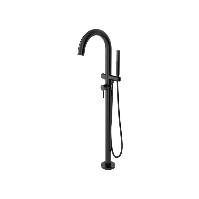 1 Handle Floor Tub Filler with Diverter, Matte Black