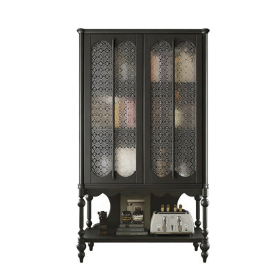 Black Solid wood Rectangular Console Table