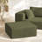 27.55'' Inch Oversized Ottoman For Couch, Corduroy Upholstered Footrest With Compressed Memory Foam, Modular Sectional Cloud Pouf, No Assembly Required, DIY Combination, Green-1072832057