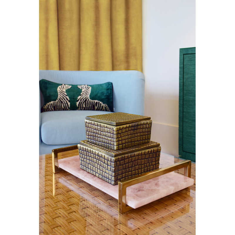 Lizzo Handmade Aluminum Decorative Box, 2.35" H x 4.75" W x 4.75" D