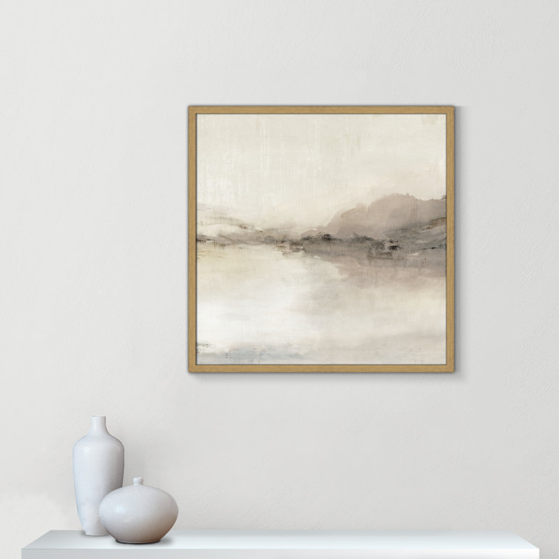 «Blush Horizon II» par Isabelle Z, L 27,5 po x H 27,5 po, Impression encadrée, Grain de bois naturel