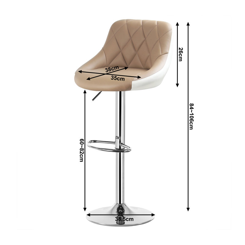 Dequay Swivel Bar Stool, Khaki/White