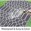 Tapis d'extérieur 5 pi x 8 pi, tapis de paille en plastique réversible imperméable, tapis d'extérieur Boho, tapis de sol extérieur pour patio, cour, terrasse, pique-nique, plage, camping, gris