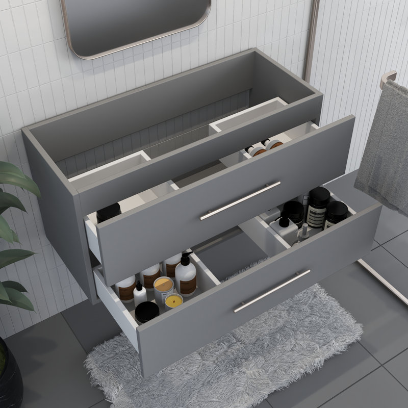 Abdirahman 35.13'' Single Bathroom Vanity Base Only, Gray